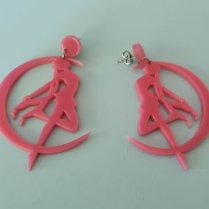 Hot pink Sailormoon earrings